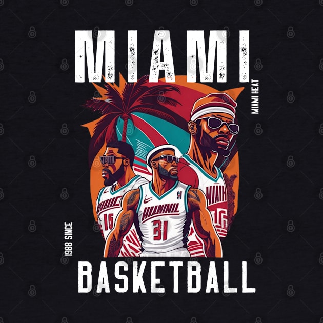 Miami heat basketball  vector graphic design by Nasromaystro